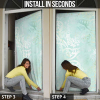 Polynesian Tiare Monstera Seafoam Green Door Cover Liquid Style - Polynesian Pride