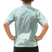 Polynesian Tiare Monstera Seafoam Green Family Matching Puletasi and Hawaiian Shirt Liquid Style - Polynesian Pride