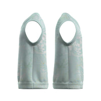 Polynesian Tiare Monstera Seafoam Green Christmas Knitted V-Neck Vest Liquid Style - Polynesian Pride