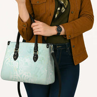 Polynesian Tiare Monstera Seafoam Green Leather Bag Liquid Style - Polynesian Pride