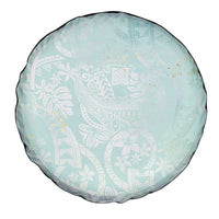 Polynesian Tiare Monstera Seafoam Green Spare Tire Cover Liquid Style - Polynesian Pride