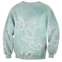 Polynesian Tiare Monstera Seafoam Green Sweatshirt Liquid Style - Polynesian Pride