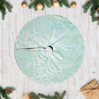 Polynesian Tiare Monstera Seafoam Green Tree Skirt Liquid Style - Polynesian Pride