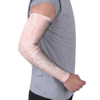 Polynesian Tiare Monstera Soft Pink Arm Sleeves Liquid Style - Polynesian Pride