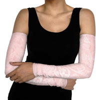 Polynesian Tiare Monstera Soft Pink Arm Sleeves Liquid Style - Polynesian Pride