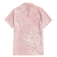 Polynesian Tiare Monstera Soft Pink Family Matching Mermaid Dress and Hawaiian Shirt Liquid Style - Polynesian Pride