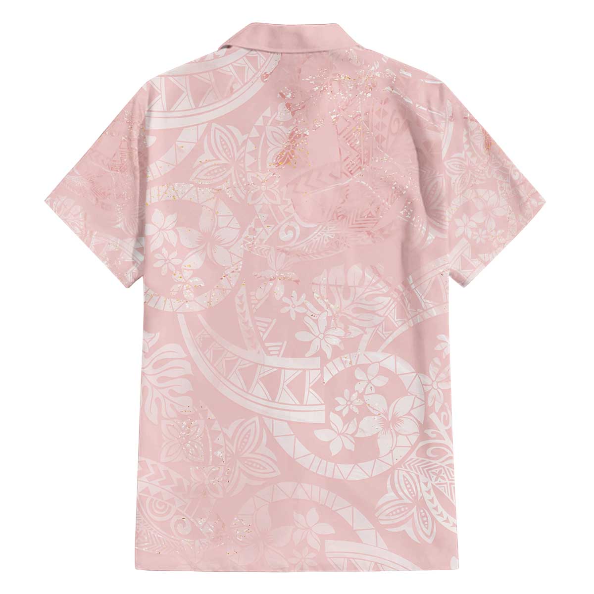Polynesian Tiare Monstera Soft Pink Family Matching Off The Shoulder Long Sleeve Dress and Hawaiian Shirt Liquid Style - Polynesian Pride