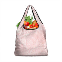 Polynesian Tiare Monstera Soft Pink Grocery Bag Liquid Style - Polynesian Pride