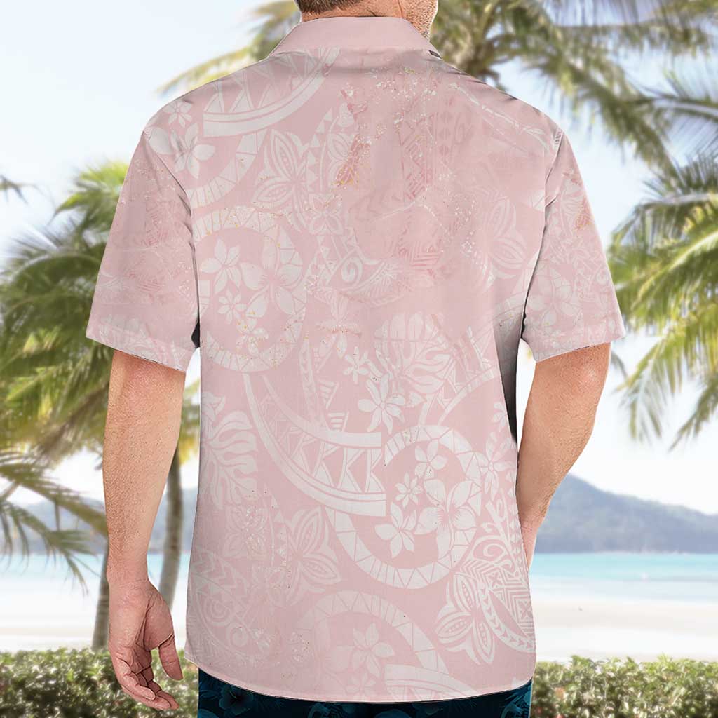 Polynesian Tiare Monstera Soft Pink Hawaiian Shirt Liquid Style - Polynesian Pride