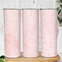 Polynesian Tiare Monstera Soft Pink Skinny Tumbler Liquid Style - Polynesian Pride