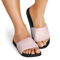 Polynesian Tiare Monstera Soft Pink Slide Sandals Liquid Style - Polynesian Pride