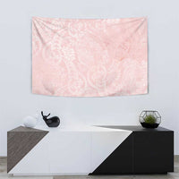 Polynesian Tiare Monstera Soft Pink Tapestry Liquid Style - Polynesian Pride