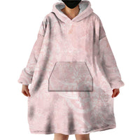 Polynesian Tiare Monstera Soft Pink Wearable Blanket Hoodie Liquid Style - Polynesian Pride