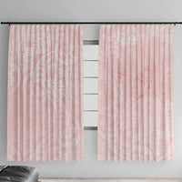 Polynesian Tiare Monstera Soft Pink Window Curtain Liquid Style - Polynesian Pride