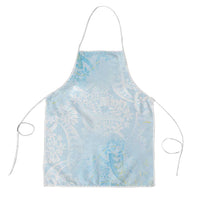 Polynesian Tiare Monstera Baby Blue Apron Liquid Style - Polynesian Pride