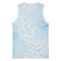 Polynesian Tiare Monstera Baby Blue Basketball Jersey Liquid Style - Polynesian Pride