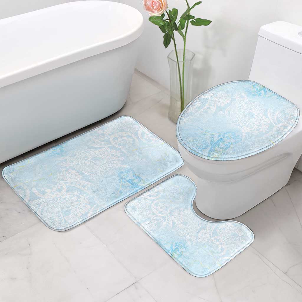 Polynesian Tiare Monstera Baby Blue Bathroom Set Liquid Style - Polynesian Pride