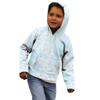 Polynesian Tiare Monstera Baby Blue Kid Hoodie Liquid Style - Polynesian Pride