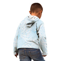 Polynesian Tiare Monstera Baby Blue Kid Hoodie Liquid Style - Polynesian Pride