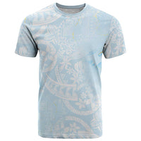 Polynesian Tiare Monstera Baby Blue T Shirt Liquid Style - Polynesian Pride