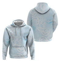 Polynesian Tiare Monstera Baby Blue Zip Hoodie Liquid Style - Polynesian Pride