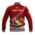 Tonga Rugby Baseball Jacket Tongan Ngatu Pattern White Version LT01 - Polynesian Pride