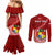 Tonga Rugby Couples Matching Mermaid Dress and Long Sleeve Button Shirts Tongan Ngatu Pattern White Version LT01 - Polynesian Pride