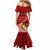 Tonga Rugby Mermaid Dress Tongan Ngatu Pattern White Version LT01 - Polynesian Pride