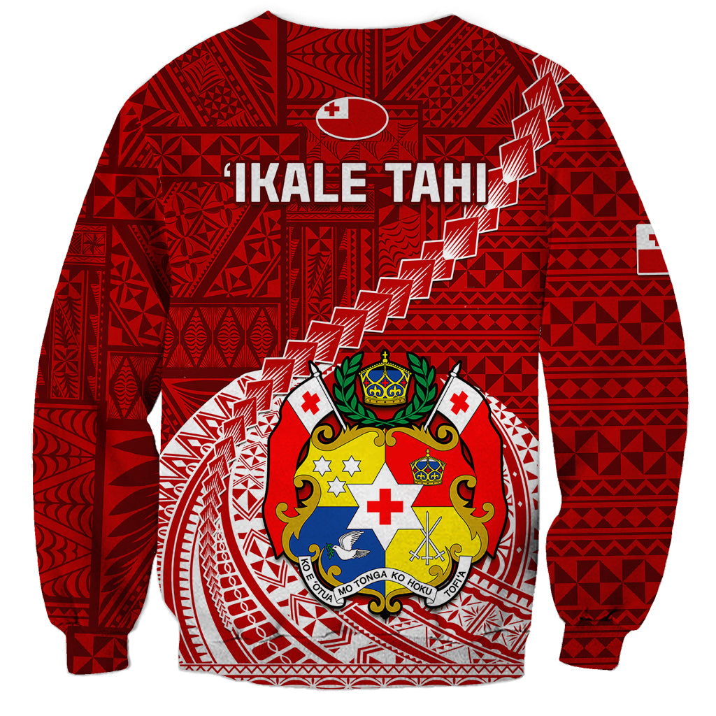 Tonga Rugby Sweatshirt Tongan Ngatu Pattern White Version LT01 - Polynesian Pride