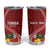 Tonga Rugby Tumbler Cup Tongan Ngatu Pattern White Version