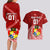 Custom Tonga Rugby Couples Matching Long Sleeve Bodycon Dress and Hawaiian Shirt Tongan Ngatu Pattern White Version LT01 - Polynesian Pride