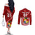 Custom Tonga Rugby Couples Matching Off The Shoulder Long Sleeve Dress and Long Sleeve Button Shirts Tongan Ngatu Pattern White Version LT01 - Polynesian Pride