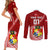 Custom Tonga Rugby Couples Matching Short Sleeve Bodycon Dress and Long Sleeve Button Shirts Tongan Ngatu Pattern White Version LT01 - Polynesian Pride