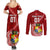 Custom Tonga Rugby Couples Matching Summer Maxi Dress and Long Sleeve Button Shirts Tongan Ngatu Pattern White Version LT01 - Polynesian Pride