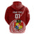 Custom Tonga Rugby Hoodie Tongan Ngatu Pattern White Version LT01 - Polynesian Pride