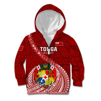 Custom Tonga Rugby Kid Hoodie Tongan Ngatu Pattern White Version LT01 - Polynesian Pride