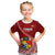 Custom Tonga Rugby Kid T Shirt Tongan Ngatu Pattern White Version LT01 Red - Polynesian Pride