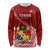 Custom Tonga Rugby Long Sleeve Shirt Tongan Ngatu Pattern White Version LT01