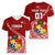 Custom Tonga Rugby Women V Neck T Shirt Tongan Ngatu Pattern White Version LT01 - Polynesian Pride