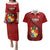 Tonga Rugby Couples Matching Puletasi Dress and Hawaiian Shirt Tongan Ngatu Pattern Black Version LT01 Red - Polynesian Pride