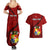 Tonga Rugby Couples Matching Summer Maxi Dress and Hawaiian Shirt Tongan Ngatu Pattern Black Version LT01 - Polynesian Pride