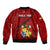 Tonga Rugby Sleeve Zip Bomber Jacket Tongan Ngatu Pattern Black Version LT01 - Polynesian Pride