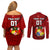 Custom Tonga Rugby Couples Matching Off Shoulder Short Dress and Long Sleeve Button Shirts Tongan Ngatu Pattern Black Version LT01 - Polynesian Pride