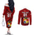 Custom Tonga Rugby Couples Matching Off The Shoulder Long Sleeve Dress and Long Sleeve Button Shirts Tongan Ngatu Pattern Black Version LT01 - Polynesian Pride