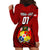 Custom Tonga Rugby Hoodie Dress Tongan Ngatu Pattern Black Version LT01 - Polynesian Pride