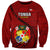 Custom Tonga Rugby Sweatshirt Tongan Ngatu Pattern Black Version LT01 Unisex Red - Polynesian Pride