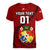 Custom Tonga Rugby Women V Neck T Shirt Tongan Ngatu Pattern Black Version LT01 - Polynesian Pride