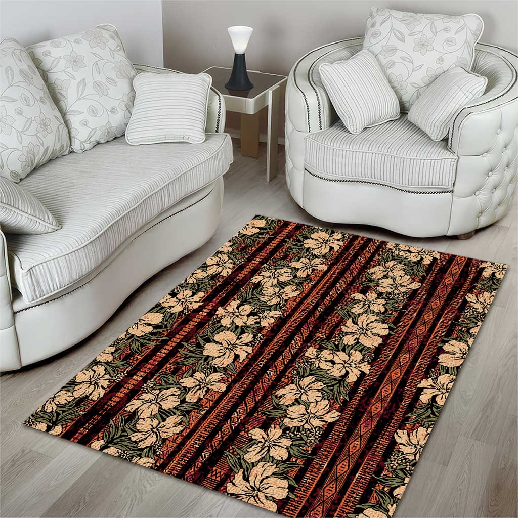 Hawaii Hibiscus Area Rug Retro Style - Polynesian Pride