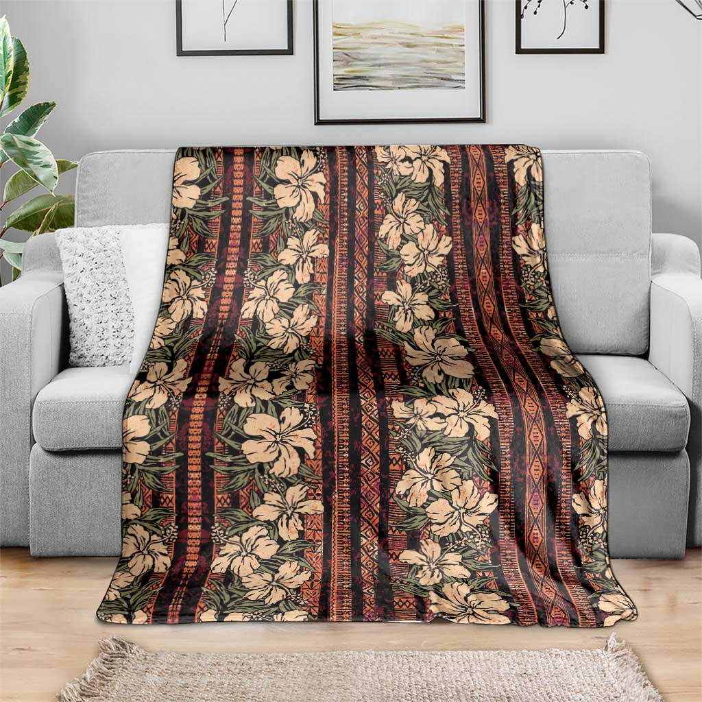 Hawaii Hibiscus Blanket Retro Style - Polynesian Pride