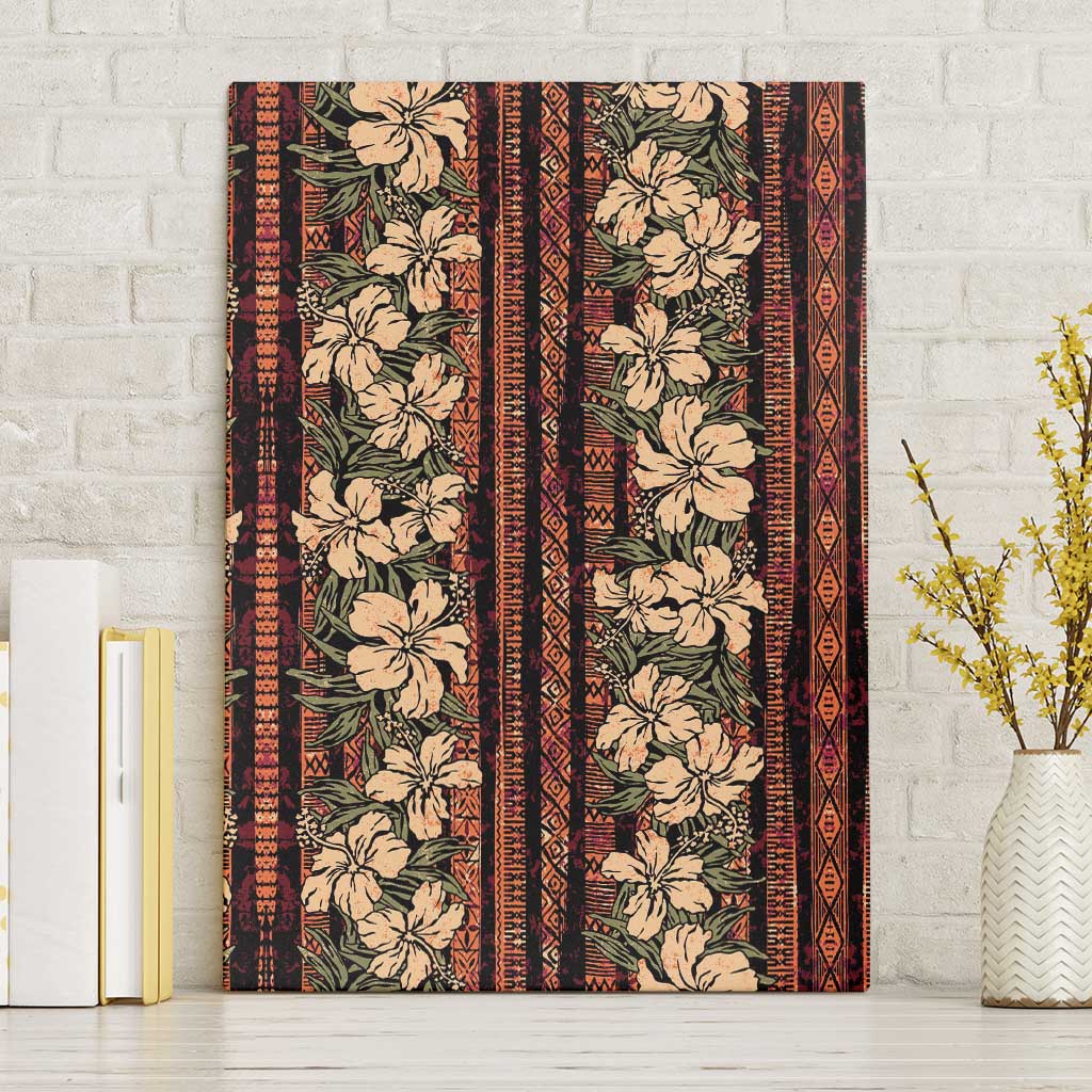 Hawaii Hibiscus Canvas Wall Art Retro Style - Polynesian Pride